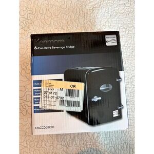 Kenmore 6-Can Retro Beverage Fridge Mini Portable Cooler Black KMCC06BK01 NEW